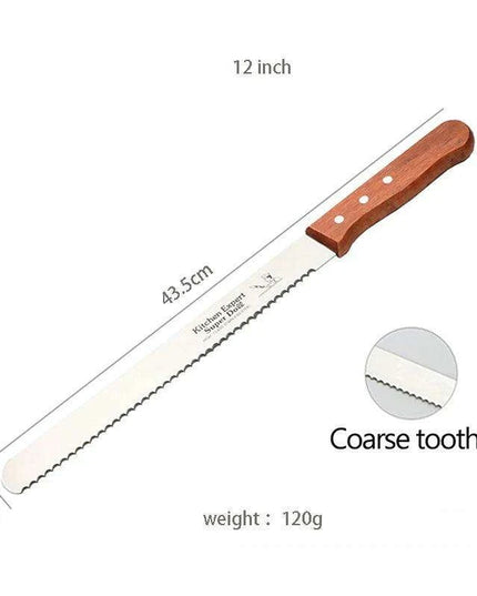 Gourmet Artisan Bread Knife Collection: Elegant Wooden Handle Duo