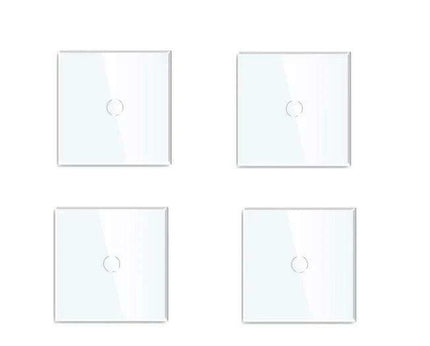 Touch Control Dual Location Stair Light Switch with Crystal Glass Panel in Modern White and Grey