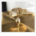 Elegant Ginkgo Leaf Ceramic Serving Tray with Stylish Metal Accents
