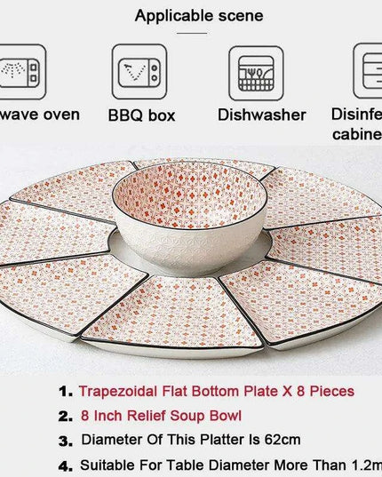 Sophisticated 9-Piece Porcelain Dining Set with 8 Versatile Soup Bowls (CZY-BS1030)