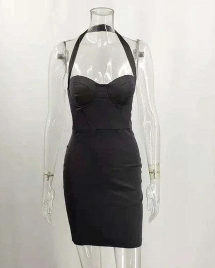 Backless Satin Bodycon Mini Dress - Elegant Summer Night Out Essential