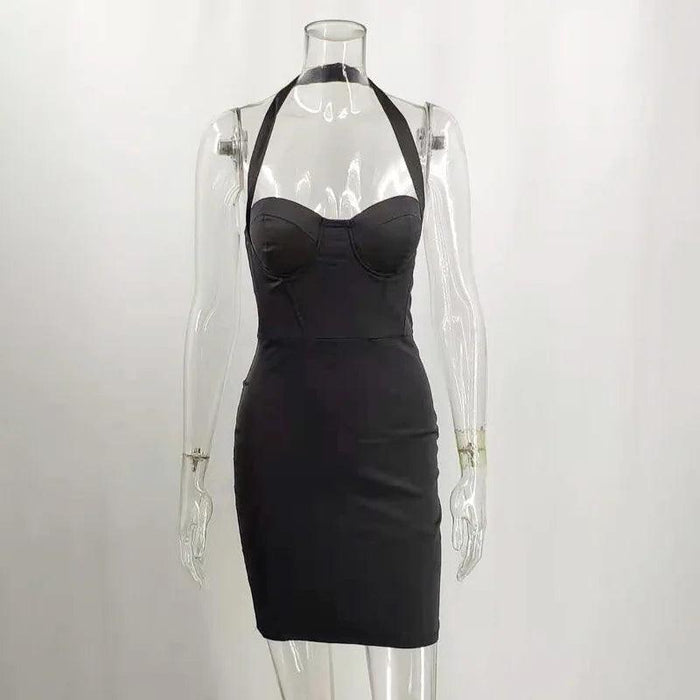 Backless Satin Bodycon Mini Dress - Elegant Summer Night Out Essential