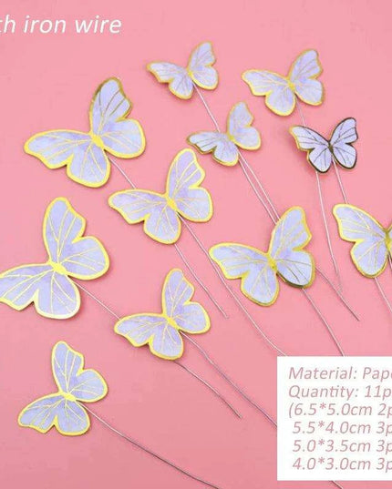 Enchanting Butterfly and Floral Cake Decoration Kit for Celebrations - Unique Baking Accessories