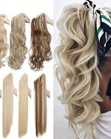 Effortless Glamour Long Wavy Clip-In Ponytail Extension for Instant Transformation