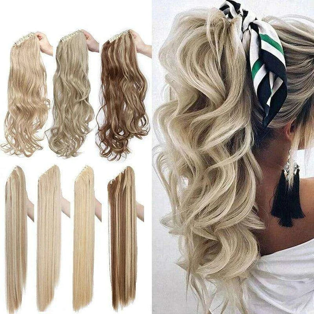 Effortless Glamour Long Wavy Clip-In Ponytail Extension for Instant Transformation
