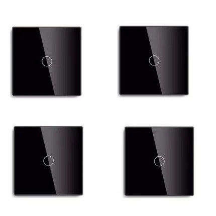 Touch Control Dual Location Stair Light Switch with Crystal Glass Panel in Modern White and Grey