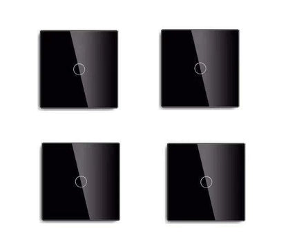 Touch Control Dual Location Stair Light Switch with Crystal Glass Panel in Modern White and Grey