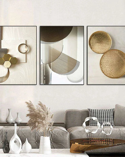 Modern 3D Geometric Metal Wall Art for Chic Home Decor