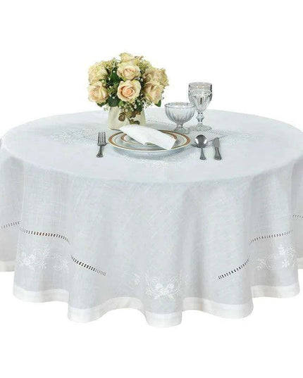 Chamomile Elegance White Table Linen Set by Jimo Lace
