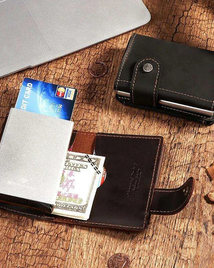 Premium RFID Business Wallet with Quick-Access Card Holder and Money Clip