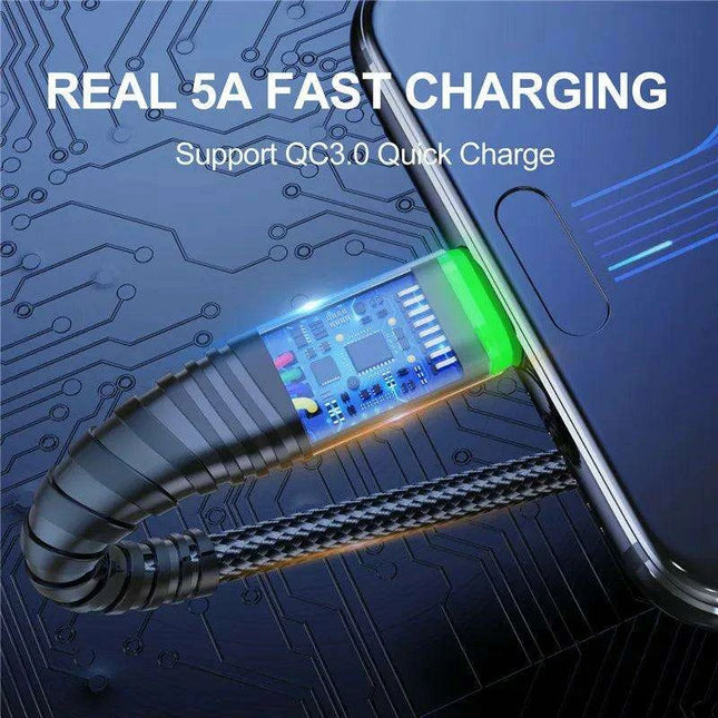 Lightning Speed 5A LED Micro USB Charging Cable - Stylish Data Sync with Illuminated Features