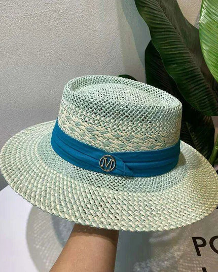 Chic Adjustable Wide Brim Straw Hat for Women - Stylish Sun Protection Beach Accessory Available in 50 Colors