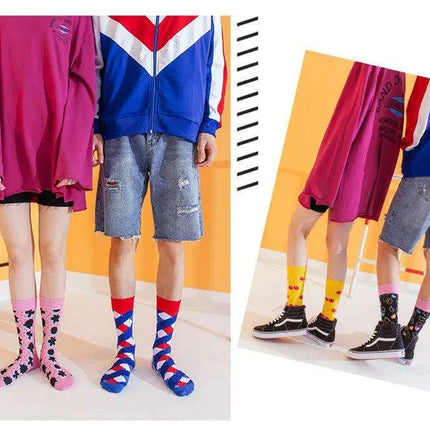 Colorful Tongue Graphic Skateboard Socks for Women - Stylish Fun Addition