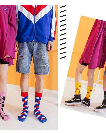 Colorful Tongue Graphic Skateboard Socks for Women - Stylish Fun Addition