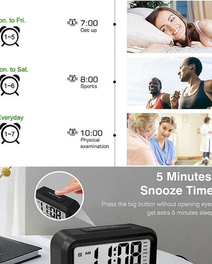 Digital Talking Alarm Clock with Temperature Display and Snooze Function for Kids