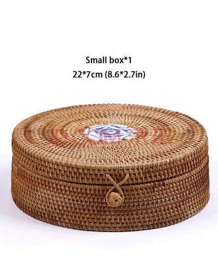 Elegant Handwoven Rattan Tea Caddy: The Perfect Organizer for Tea Aficionados