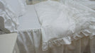 Lavish Embroidered White Cotton Bedding Set with Delicate Lace Trim