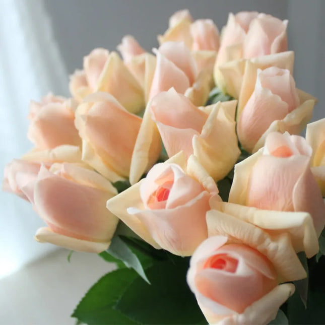 Real Touch Artificial Rose Flowers | Set of 7, 12 Colours