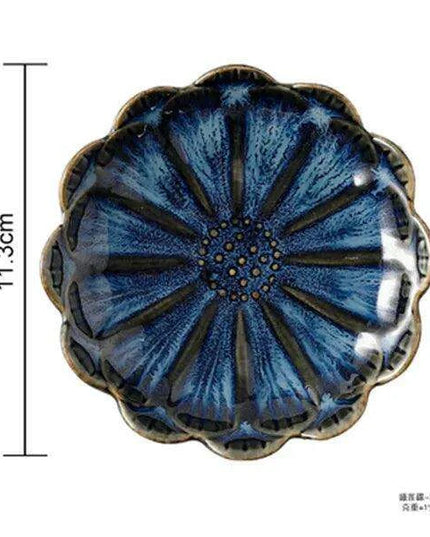 Elegant Japanese Floral Ceramic Sauce Bowl - Perfect for Dipping and Condiment Serving