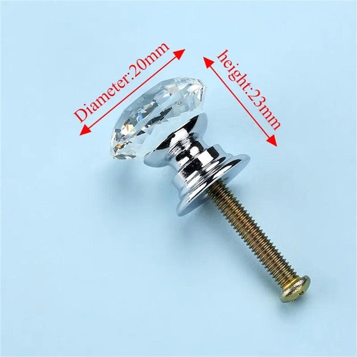 Luxurious Diamond-Shaped Glass Knobs with Elegant Gold Accents for Home Decor Upgrade