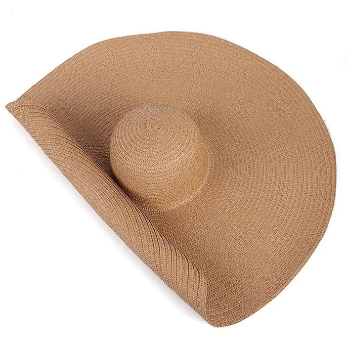 Extra-Wide 25cm Brim Floppy Straw Sun Hat for Women - UV Protection, Travel-Friendly Summer Essential - Wholesale Options Available