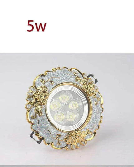 Luxurious Gold Resin Ceiling Fixture with Stylish Integrated Spotlights