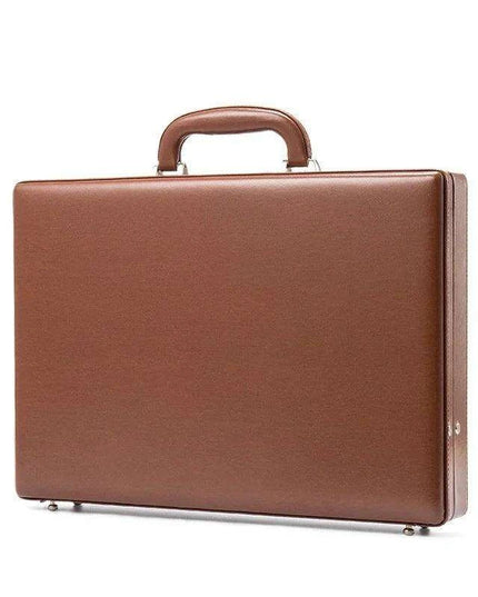 Luxury Leather Laptop Briefcase with Enhanced Security Features and Timeless Elegance