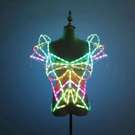 Illuminating Top LED Cage Costume with Remote Control - Shine Brighter Than Ever!