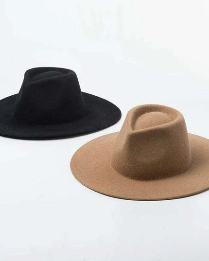 Chic Wide Brim Wool Felt Porkpie Fedora - Unisex Crushable Winter Hat for Formal Events, Parties, and Jazz Nights