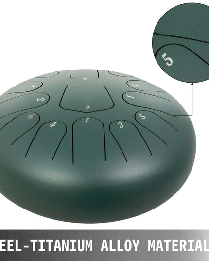 C Major 12" VEVOR Steel Tongue Drum with Travel Case - Discover Serene Melodies