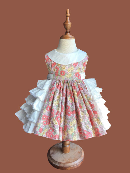 Whimsical Vintage Floral Ball Gown for Girls - Ideal for Summer Events