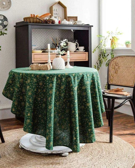 Elegant Floral Round Tablecloth with Stylish Tassel Trim - 150cm Diameter