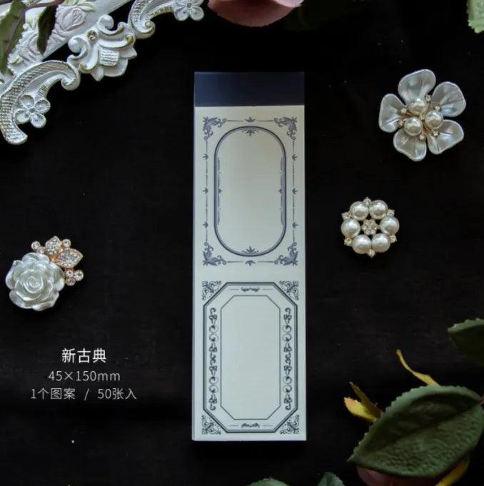 Byzantine Blossom: 50-Piece Floral Memo Pad Set for Sophisticated Note-Taking