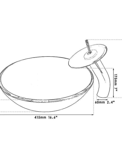 Contemporary European Glass Sink and Faucet Ensemble - A Luxurious Bathroom Statement