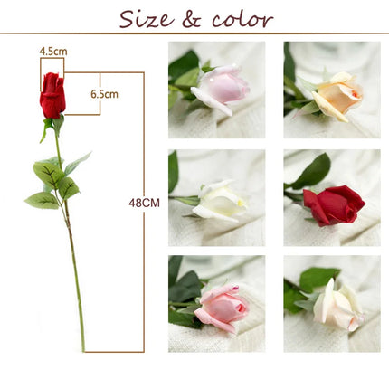 Real Touch Artificial Rose Flowers | Set of 7, 12 Colours