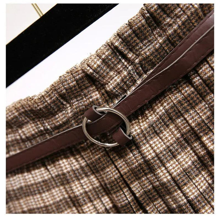 Timeless High-Waisted Plaid Maxi Skirt - Essential for Autumn-Winter
