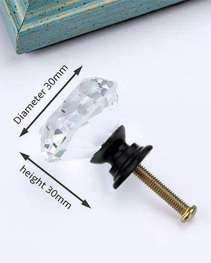 Luxurious Diamond-Shaped Glass Knobs with Elegant Gold Accents for Home Decor Upgrade