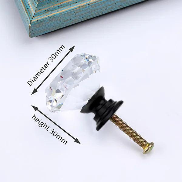 Luxurious Diamond-Shaped Glass Knobs with Elegant Gold Accents for Home Decor Upgrade