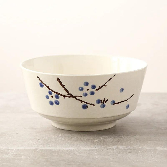 Japanese-Inspired Hand-Painted Ceramic Platter and Bowl Set for Elegant Dining