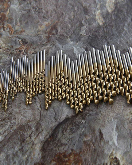 50-Piece Premium HSS Titanium Drill Bit Set for Woodworking and Metalworking
