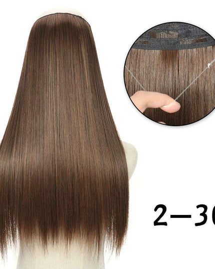 Blonde and Black Halo Hair Extensions for Effortless Volume and Length Boost