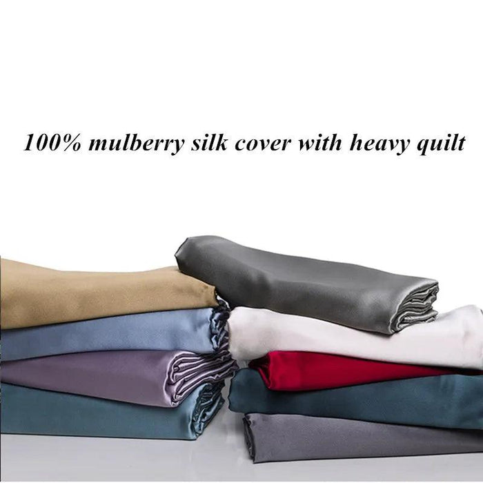 Premium 30MM Pure Mulberry Silk Duvet Cover - Custom Seamless Bedding Available in Multiple Sizes