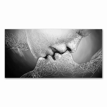 Elegant Monochrome Romance Canvas Artwork - Stylish Modern Wall Accent