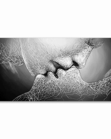 Elegant Monochrome Romance Canvas Artwork - Stylish Modern Wall Accent