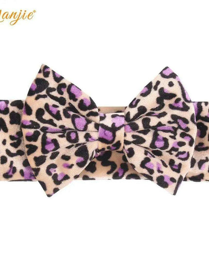 Leopard Print Velvet Headband and Hair Bow Set - Stylish Hair Accessories for Fashion-Forward Girls