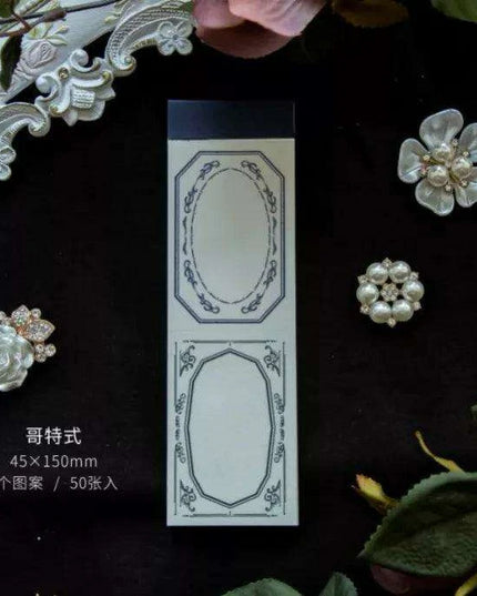 Byzantine Blossom: 50-Piece Floral Memo Pad Set for Sophisticated Note-Taking