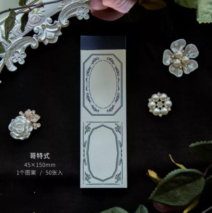 Byzantine Blossom: 50-Piece Floral Memo Pad Set for Sophisticated Note-Taking