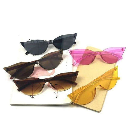 Vibrant Rimless Cat Eye Sunglasses for Fashion-Forward Summer Looks