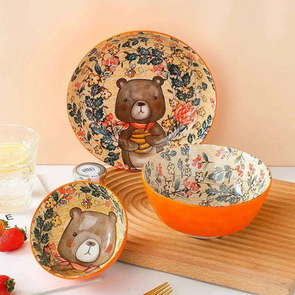 Whimsical Woodland Creatures Ceramic Dining Set for Enchanting Meals