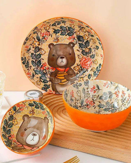 Whimsical Woodland Creatures Ceramic Dining Set for Enchanting Meals